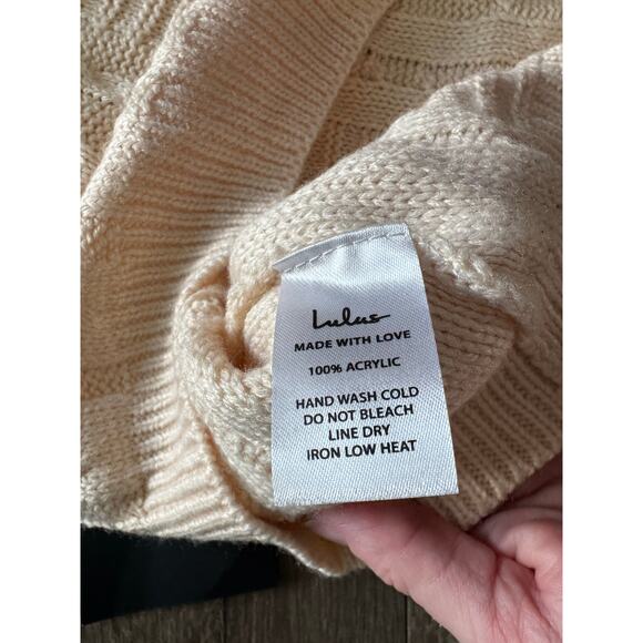 Lulu's‎ Darling Sophistication Ivory Cable Knit Sweater Mini Skirt Sz Medium NWT - Picture 4 of 5